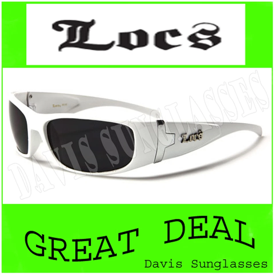 Locs Hardcore Sunglasses LC27WHT UV400 Davis C3 Biker White smoke - Image 1 of 1