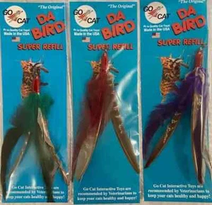 3 COUNT GO CAT DA BIRD REFILL FEATHERS ASSORTED COLORS - Picture 1 of 8