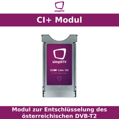 simpliTV CI+ CAM Modul zur Entschlüsselung des österreichischen DVB-T2 ORF DVBT2 - Bild 1 von 3