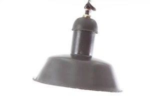 Old Enamel Lamp Art Deco Factory Lamp Workshop Lamp Enamel Loft Lamp - Picture 1 of 2