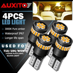 4X AUXITO T10 Wedge 194 168 2825 Yellow Amber LED Turn Signal Marker Light Bulbs - Bild 1 von 8