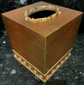 Gold TISSUE COVER, Belvedere, for square boxes, openwork, Beautiful! - Picture 1 of 10