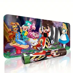 Alice in Wonderland Themed Mouse Pad, Large Rubber Desk Mat with Non-Slip Base, - Picture 1 of 3