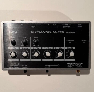 Roland Edirol 10 Channel Mixer M-10MX 24 Bit 96 kHz Digital Output w AC adapter - Image 1 of 4