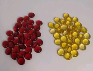 1984 Pente Ersatzteile 37 rot 34 gelbe Glassteine nur Teile A1 - Bild 1 von 1
