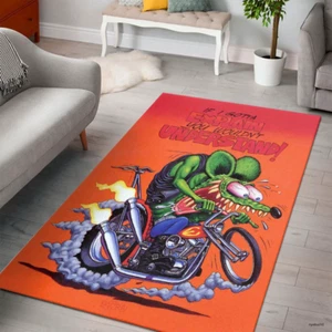 If I Gotta Explain You Wouldn’t Understand Rat Fink Motorcycle Rug - Picture 1 of 9