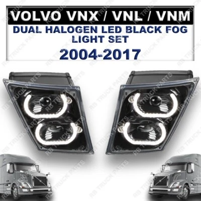 Volvo VNX / VNL / VNM: JUEGO DE LUCES ANTINIEBLA LED negras de doble proyector (2004-2018) Foto 1 de 3