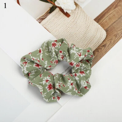 1Pc Floral Hair Ring Scrunchies Hair Tie Elastic Ponytail Hair Rope Rubber Bands - Image 1 of 4