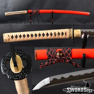 Battle Ready Japanese Samurai Katana Sword Brass Koshirae High Manganese Steel - Imagen 1 de 15