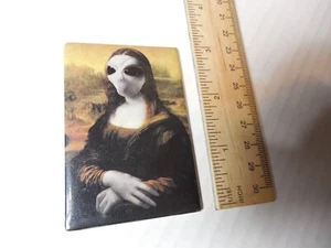 Imán Art Alien Mona Lisa Ata Boy Vintage Años 90 EE. UU. - Imagen 1 de 4