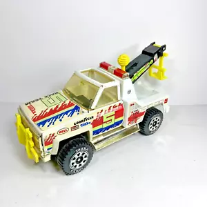 Grúa Tonka 1983 vintage equipo de carreras #5 acero prensado plástico de 12" juguete - Imagen 1 de 11
