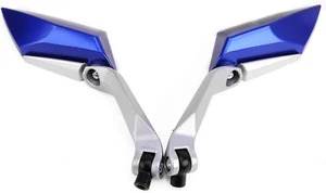 Aluminum Scooter Side Mirrors Blue 360° Rotating for Motorcycles E-Bikes - Picture 1 of 6