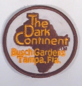 Parche insignia vintage de 3" de África continente oscuro Busch Gardens Tampa Florida - Imagen 1 de 3