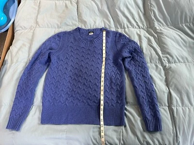 J. Suéter Crew Basketweave Tejido en Nido de Abeja Lana Angora Índigo Azul Real Talla M Foto 1 de 4