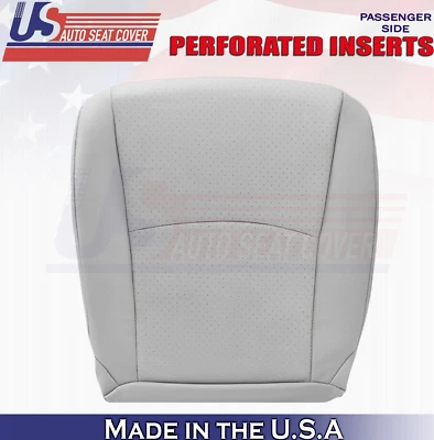 2006 2007 For Toyota Highlander Passenger Bottom Perf Leather Seat Cover Gray - Image 1 of 4
