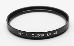 55MM FILTRO CLOSE UP +2 DIOTTRIE adatto per NIKON CANON SONY OLYMPUS PANASONIC - Picture 1 of 1