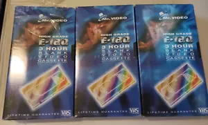 3 x VHS Video Cassette Tapes - Blank tape Sealed Unused - Mr Video 3 hrs each - Picture 1 of 6