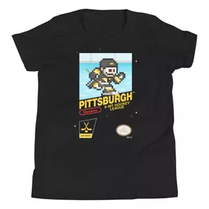 Maglietta Pittsburgh Penguins Hockey Team 8 bit Nintendo ragazzo bambino - Foto 1 di 8