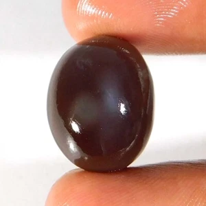 Piedra lunar sedosa negra natural cabujón ovalado piedra preciosa suelta 20x16x10 mm 21,15 quilates - Imagen 1 de 3