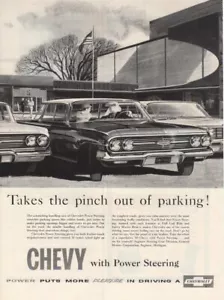 Pubblicità Stampa Vintage Auto CHEVROLET Chevy 1960 Pizzico Fuori Parcheggio Arte - Foto 1 di 1