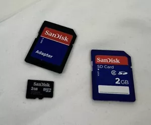 2 Sandisk SD Card 2GB Memory Cards for Cannon Nikon Kodak & Sony- - Picture 1 of 2