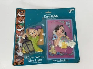 Vintage Disney Snow White Switch Plate & Dopey Nite Light Combo Seven Dwarfs - Picture 1 of 3