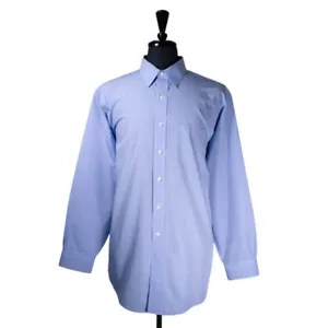 Brooks Brothers camicia uomo elegante blu a quadri non ferro vestibilità regolare 17,5 34/35 - Foto 1 di 8