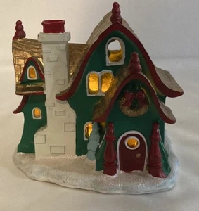 Hallmark 2014 LED Snowflake Elf House 4.25” Rare - Picture 1 of 11
