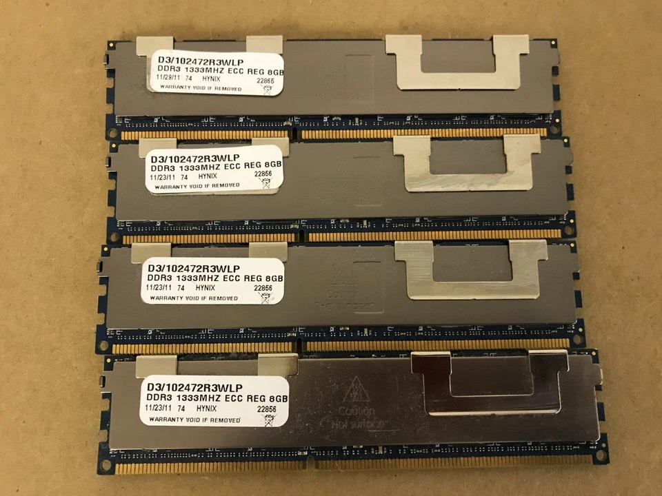 Hynix 32GB 4x8GB PC3-10600R ECC DDR3 for Apple Mac Pro 4,1 2009  5,1 2010 Memory - Image 1 of 1