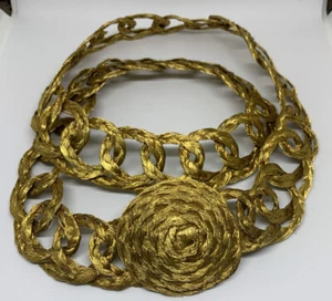 1980er Jahre Drahtwickel goldfarbener Gürtel Metall verstellbar 80er Jahre Vintage Damengürtel - Bild 1 von 6