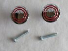 Vtg. Cabinet Knob Pull Chrome Plated Red Line Deco Mcm Drawer Cupboard Hoosier