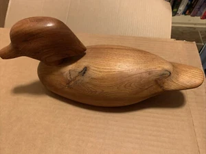 Wooden Bird Factory Decoy Wood Duck Drake - Picture 1 of 5