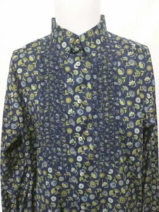 Robert Graham Floral Dandelion Flower Navy Green Long Sleeve Shirt Mens Size XL - Picture 1 of 4