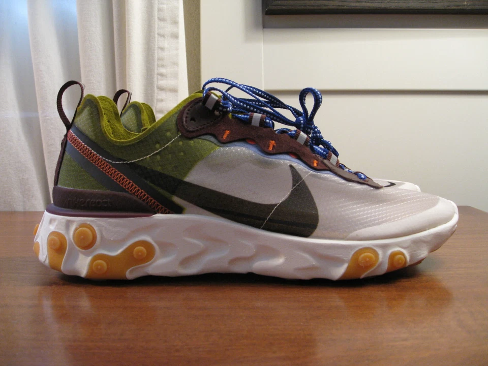 NIKE REACT ELEMENT 87 “MOSS”/BLACK EL-DORADO MEN US SIZE 8.5 - Image 1 of 4