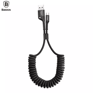 Baseus Spring Extend USB to USB-C Type-C 2A Fast Charger Data Cable Braided Line - Picture 1 of 12