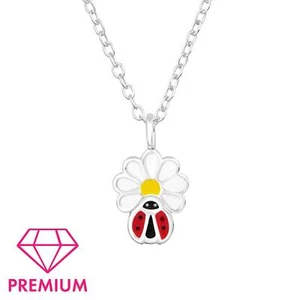 Marienkäfer Kinder Premium Halskette 925 Silber für Schmuck Geschenk - Picture 1 of 5