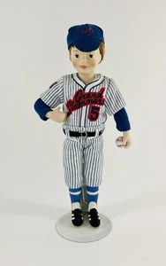 Boy Baseball Player Porcelain Doll Figurine 1991 Avon Grand Slammers 9” w/ Stand - Picture 1 of 5