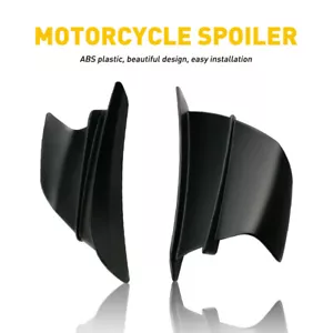 2PCS Matte Black Look Motorcycle Side Winglets Wind Fin Spoiler Air Deflector US - Picture 1 of 9