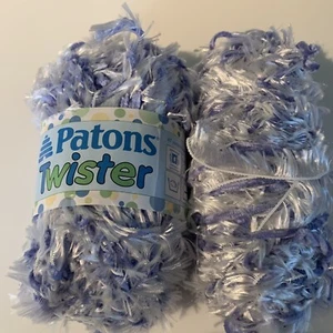 2 Skeins Patons Twister Yarn “Blueberry Twist” 05106 #6 Weight See Pics NEW - Picture 1 of 3