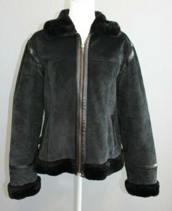 Protocol Pan United Wildleder Kunstscherung Flugbomber Mantel Jacke L - Bild 1 von 10