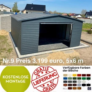 Nr. 9, KOSTENLOSE Montage und Transport, 5x6m, Fertiggarage, Blechgarage - Bild 1 von 24