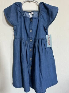 NWT Cat & Jack Girls Dress Medium Wash Denim Size 6/6x - Picture 1 of 5