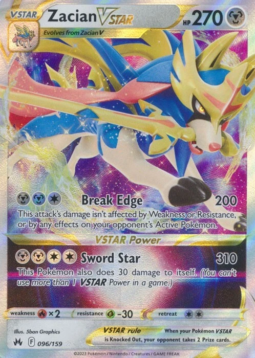 Zacian VSTAR 096/159 Ultra Rare Crown Zenith Pokemon TCG - Image 1 of 1