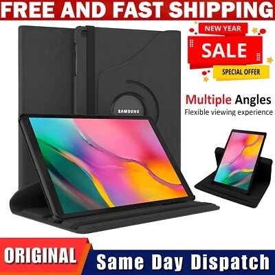 For Samsung Galaxy Tab A 10.1 (2019) 360 Rotating Case Leather Magnetic Cover UK - Image 1 of 4