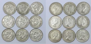 ‘THE HOARD’  NINE RAMS HEAD AUSTRALIAN SHILLINGS 50% SILVER GOOD AVERAGE+ GRADE - Picture 1 of 12