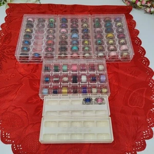 80+ Lot Vtg Sewing Machine Bobbins Cases W Thread Metal 1, 8, & 10-hole Singer - Picture 1 of 6