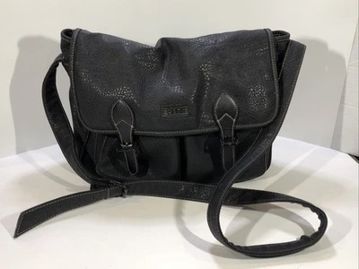 Bolso Bandolera De Colección Esprit Negro Cuero Sintético Guijarro Años 80’s Foto 1 de 4
