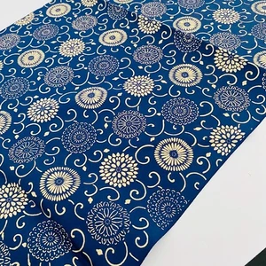 Blauer Buddha #B 14x62 langer Vintage japanischer Kimono Seide Stoff Panel RU4 - Bild 1 von 8