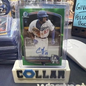 2025 Bowman Chrome Emil Morales Prospect Auto Green Lava Refractor 22/99 Dodgers - Bild 1 von 6