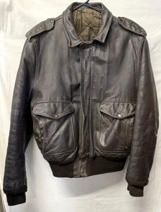 Vintage Schott Bros A-2 Leather Flight Bomber Jacket WWII Style Size 44 USA - Bild 1 von 11